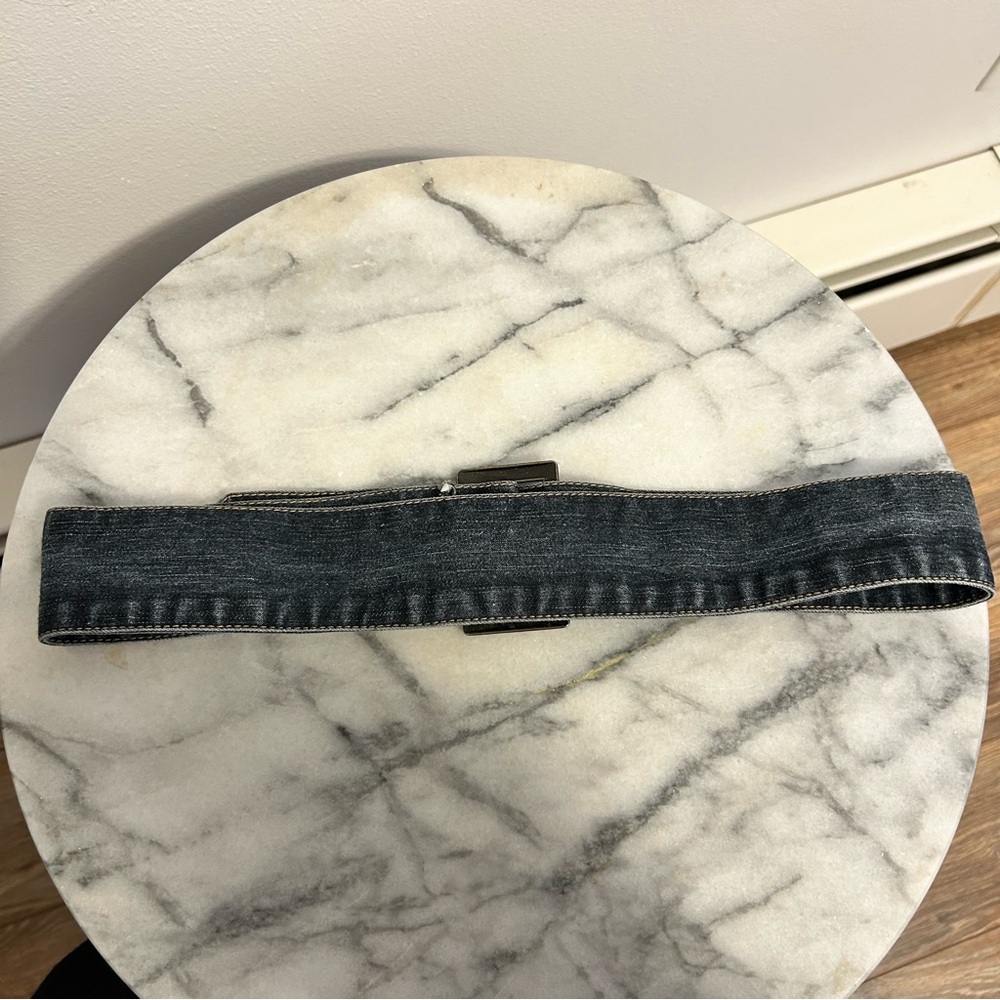Y2K Denim Belt with Rectangular Buckle - Picture 3 of 6
